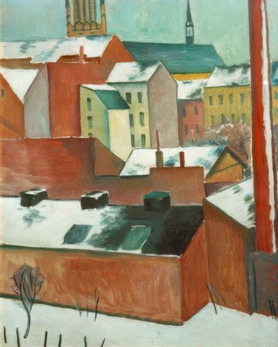 The Bonn Marienkirche in the Snow by August Macke